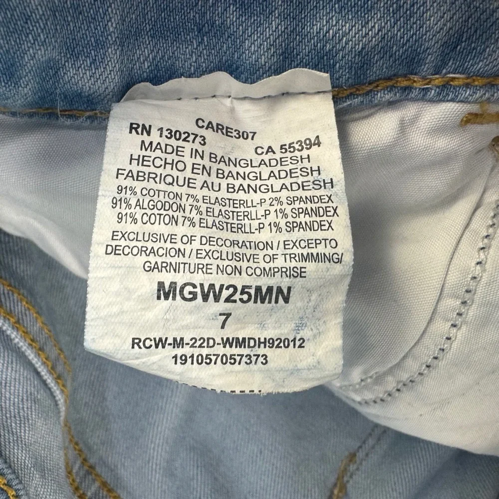 Wrangler x Barbie Distressed High‎ Rise Straight Leg Jeans Light Wash MGW25MN 7